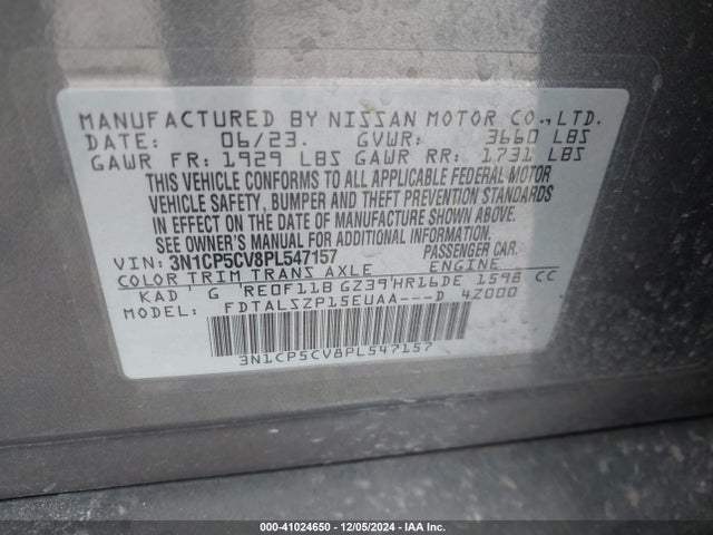 Nissan Kicks Sv Xtronic Cvt 2023 3N1CP5CV8PL547157 Image 9