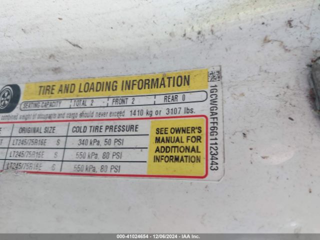 1GCWGAFF6G1123443 Chevrolet Express 2500 Work Van