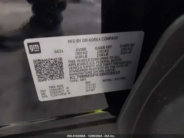 KL79MMSP8SB009918 Chevrolet Trailblazer Fwd Ls