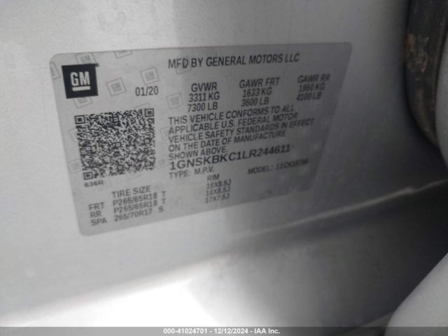 1GNSKBKC1LR244611 Chevrolet Tahoe 4wd Lt