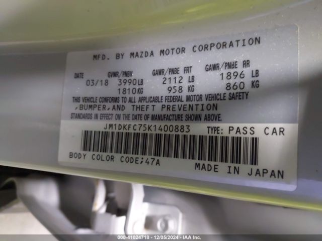 JM1DKFC75K1400883 Mazda Cx-3 Touring