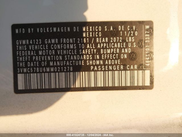 2021 VOLKSWAGEN JETTA 3VWC57BU6MM021278 Photo 8