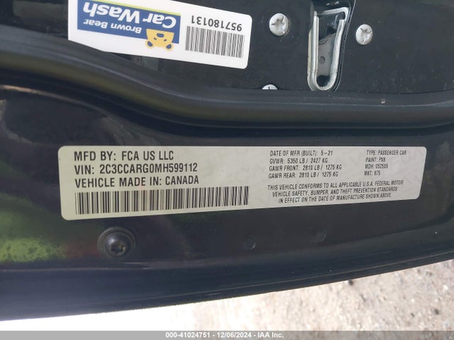2C3CCARG0MH599112 Chrysler 300 Touring L Awd