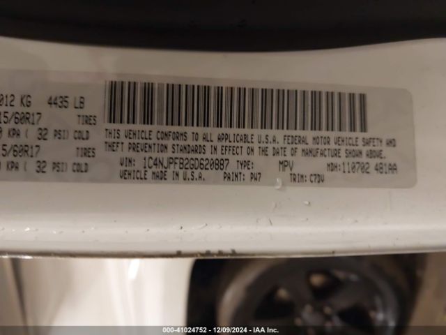 1C4NJPFB2GD620887 Jeep Patriot Latitude