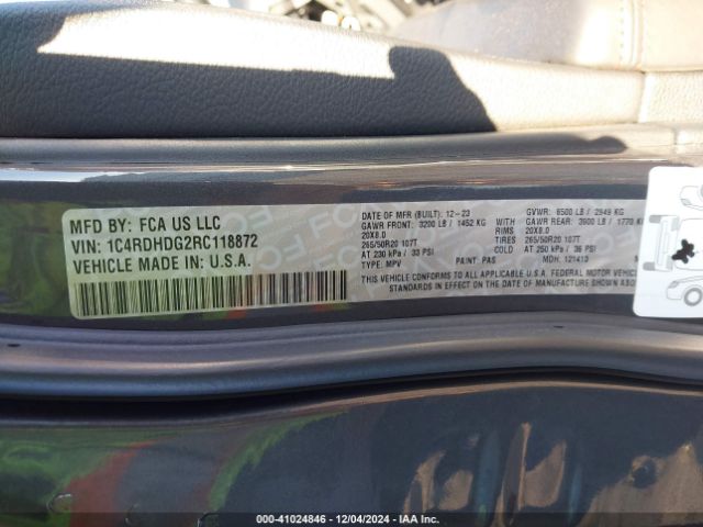 1C4RDHDG2RC118872 Dodge Durango Gt Plus Rwd