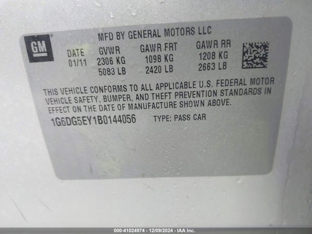 2011 CADILLAC CTS 1G6DG5EY1B0144056 Photo 8
