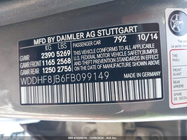 WDDHF8JB6FB099149 Mercedes-Benz E 350 4matic