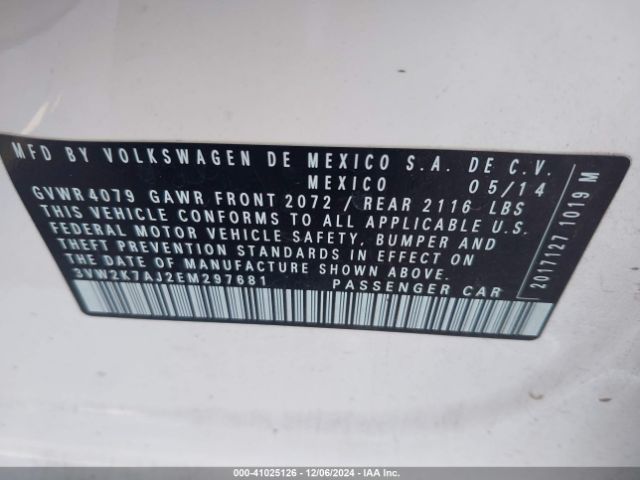 3VW2K7AJ2EM297681 Volkswagen Jetta 2.0l S