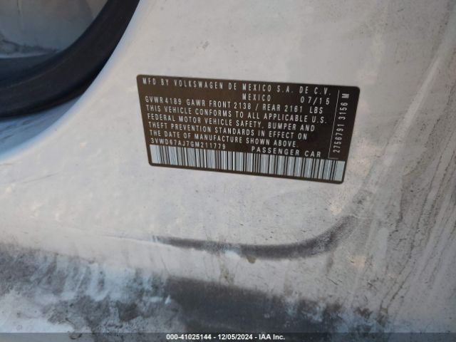 3VWD67AJ7GM211779 Volkswagen Jetta 1.4t Se