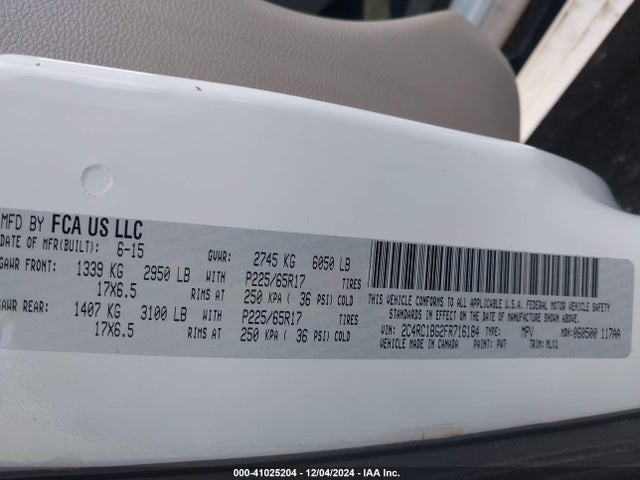 2C4RC1BG2FR716184 Chrysler Town & Country Touring