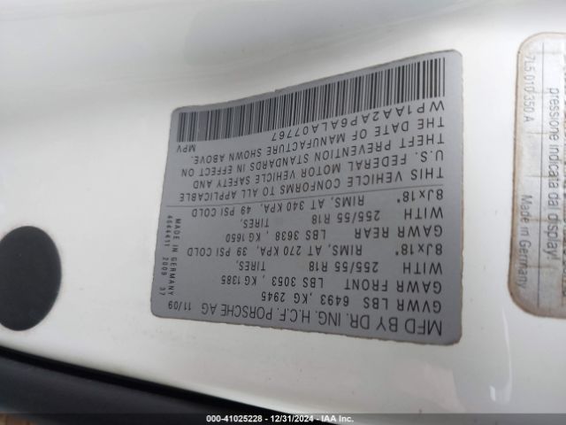 2010 PORSCHE CAYENNE WP1AA2AP6ALA07767 Photo 8