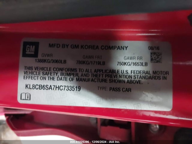 Chevrolet Spark Ls Cvt 2017 KL8CB6SA7HC733519 Image 9