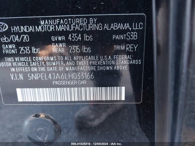 Hyundai SONATA SEL 2020 5NPEL4JA6LH033166 Image 9
