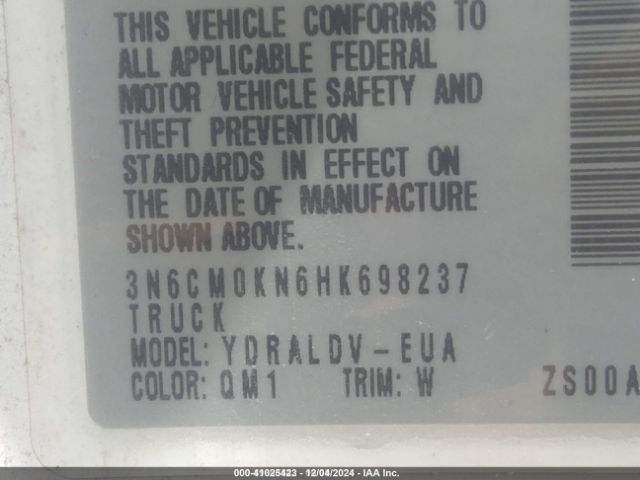 3N6CM0KN6HK698237 Nissan Nv200 S