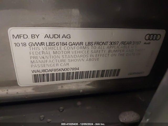 Audi A8 L 55 2019 WAU8DAF85KN007894 Image 9