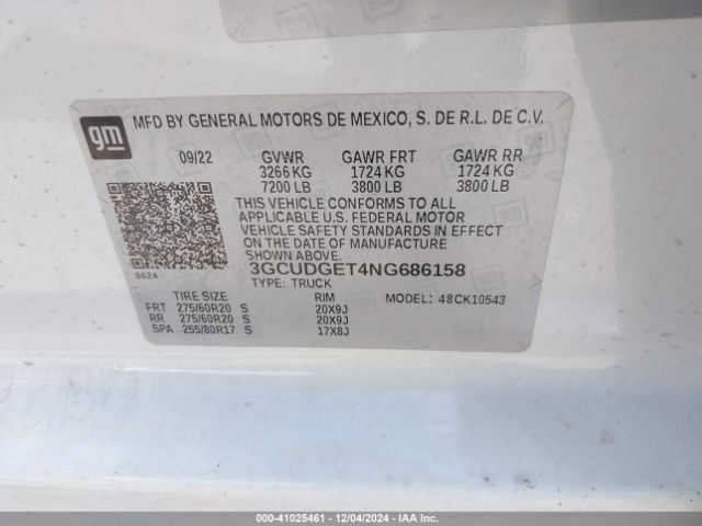 2022 CHEVROLET SILVERADO 1500 3GCUDGET4NG686158 Photo 8