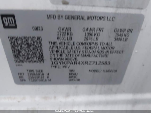 1GYKPAR4XRZ712583 Cadillac lsy