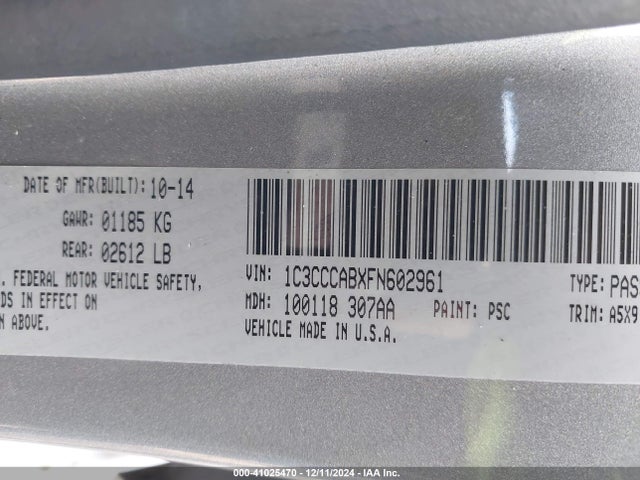 Chrysler 200 Limited 2015 1C3CCCABXFN602961 Image 9