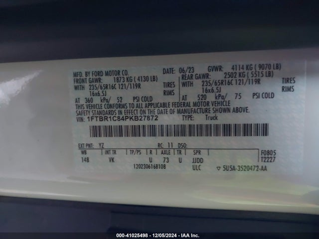 Ford Transit-250 Cargo Van 2023 1FTBR1C84PKB27872 Image 8
