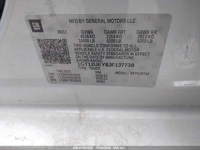 1GT12UEY8JF137738 GMC Sierra 2500hd Denali