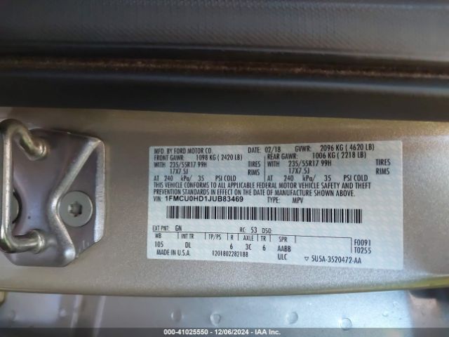 2018 FORD ESCAPE 1FMCU0HD1JUB83469 Photo 8