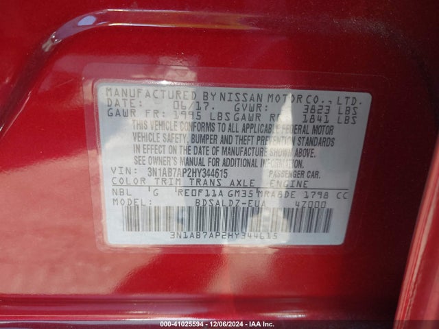 Nissan SENTRA SV 2017 3N1AB7AP2HY344615 Image 9