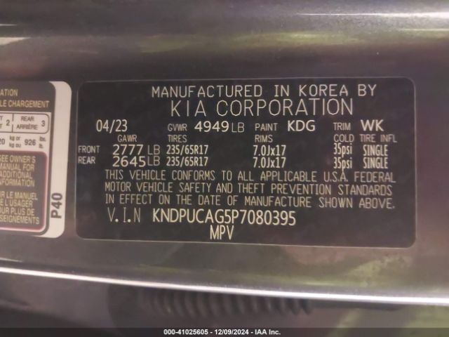 KNDPUCAG5P7080395 KIA Sportage Hybrid Lx