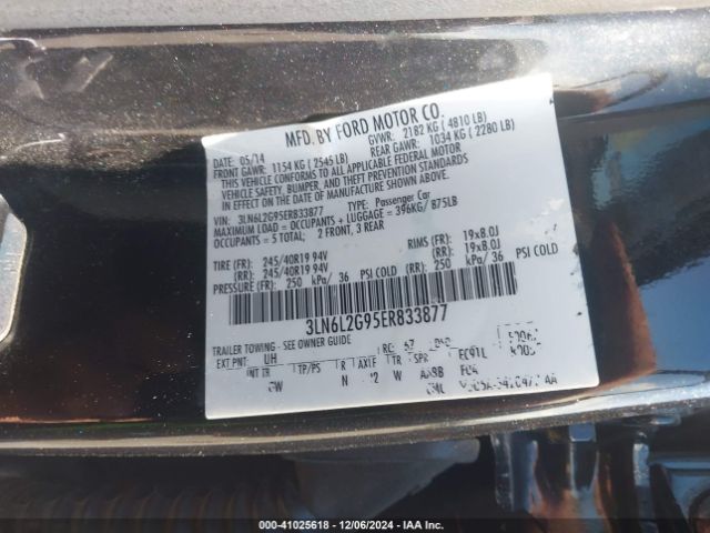 3LN6L2G95ER833877 Lincoln MKZ