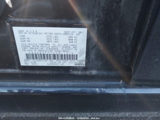 2012 MITSUBISHI GALANT 4A32B3FFXCE011219 Photo 8