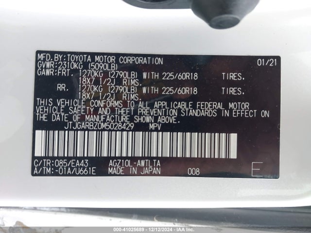 JTJGARBZ0M5028429 Lexus NX 300
