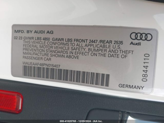 WAUEAAF48PN015407 Audi A4 Premium Plus 45 Tfsi S Line Quattro S Tronic