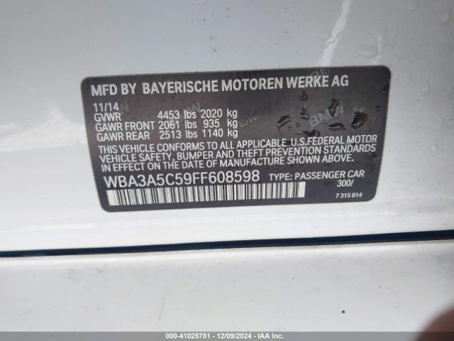WBA3A5C59FF608598 BMW 328I
