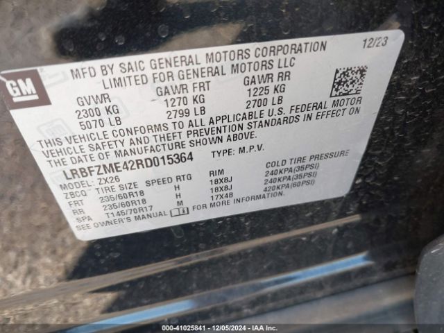 LRBFZME42RD015364 Buick Envision Preferred Awd
