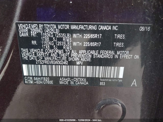Toyota RAV4 LE 2016 2T3ZFREV6GW302462 Image 9