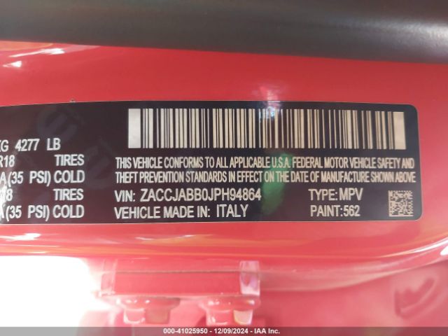 ZACCJABB0JPH94864 Jeep Renegade Altitude Fwd