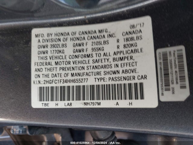 Honda Civic Ex-t 2017 2HGFC1F34HH655277 Image 9