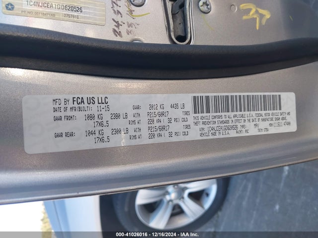 1C4NJCEA1GD620526 Jeep Compass Latitude