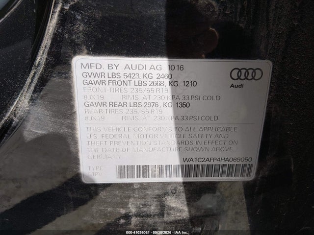 WA1C2AFP4HA069050 Audi Q5 2.0t Premium