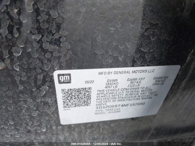 1G1ZD5ST4NF157690 Chevrolet Malibu Fwd Lt