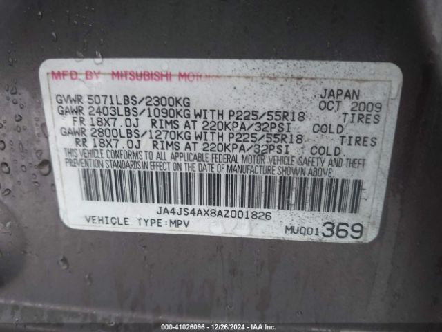 2010 MITSUBISHI OUTLANDER JA4JS4AX8AZ001826 Photo 8