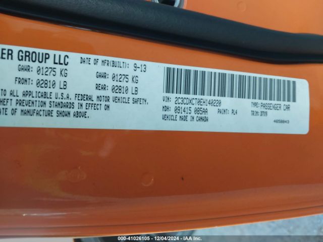 2C3CDXCT0EH140220 Dodge CHARGER R/T