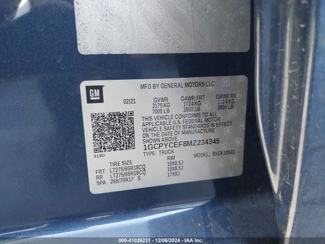 1GCPYCEF8MZ234345 Chevrolet l82