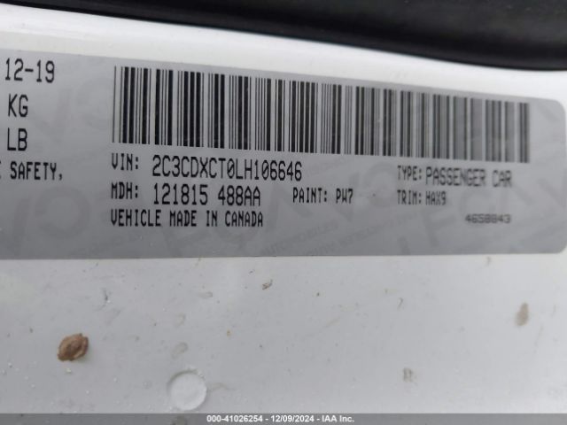 2C3CDXCT0LH106646 Dodge CHARGER R/T