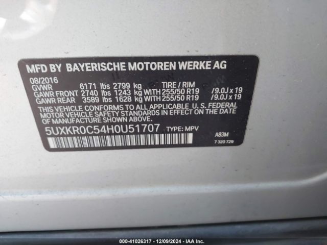 5UXKR0C54H0U51707 BMW X5 Xdrive35i