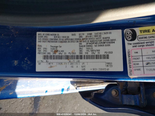 Ford FIESTA SE 2019 3FADP4EJ2KM166094 Image 9