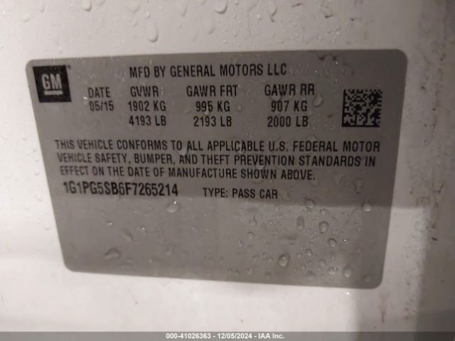 1G1PG5SB6F7265214 Chevrolet CRUZE LTZ