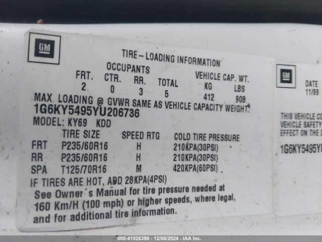 2000 CADILLAC SEVILLE 1G6KY5495YU206736 Photo 8