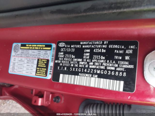 5XXG14J29MG036888 KIA K5 LXS