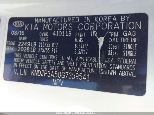 KNDJP3A50G7359541 KIA SOUL +