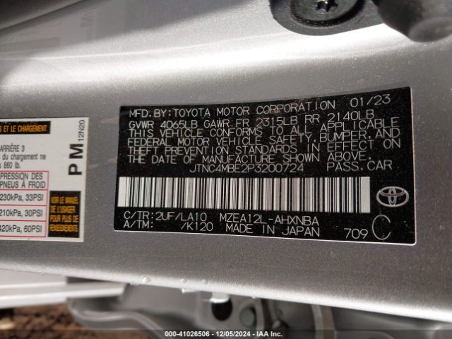 JTNC4MBE2P3200724 Toyota Corolla Xse